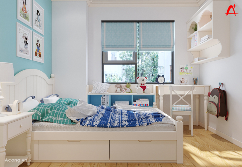 Thiết kế Nội thất phòng ngủ trẻ em căn hộ CC Dương Nội- Đơn giản, ấm cúng và tinh tế!